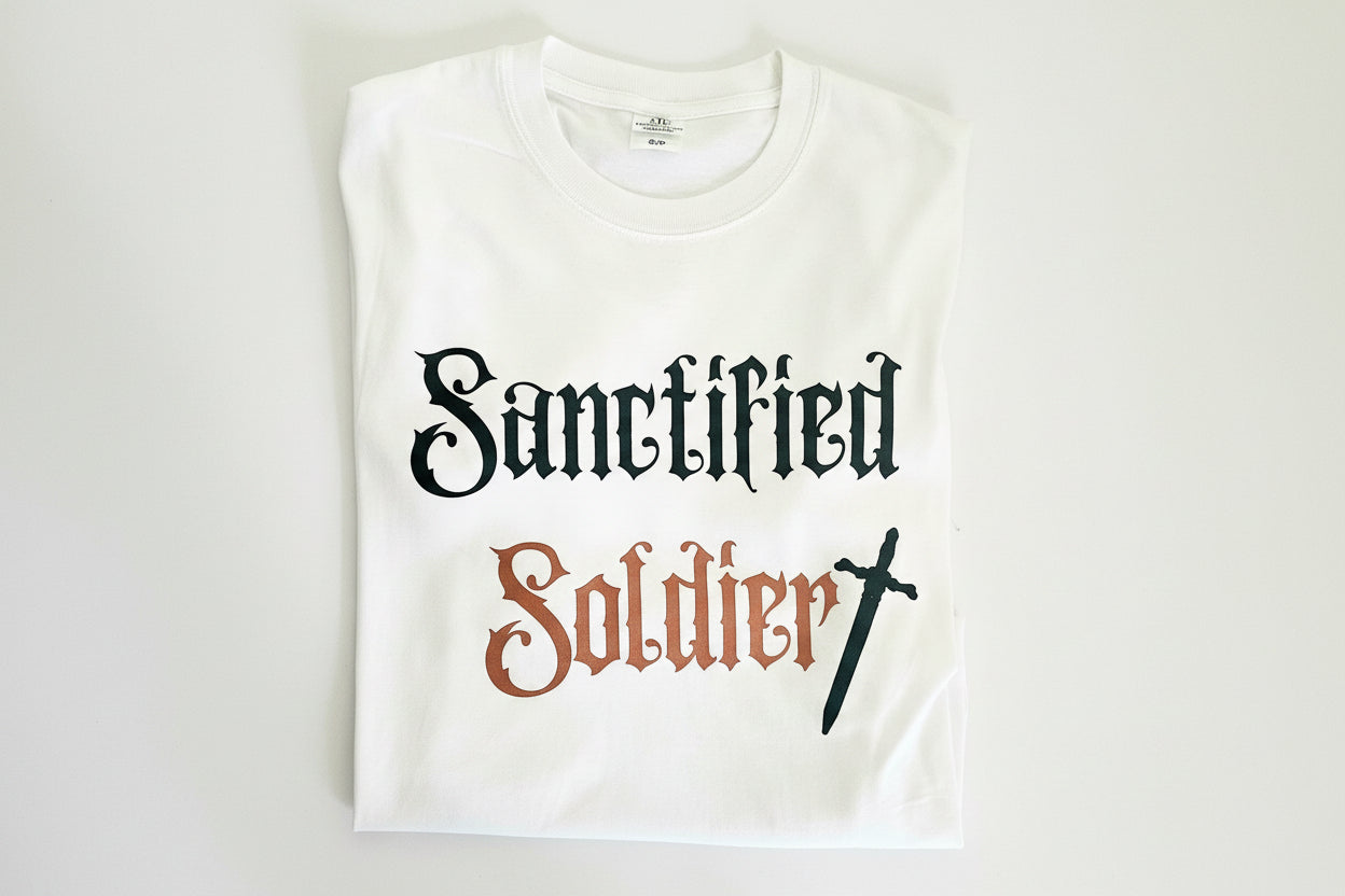 Sanctified Soldier White T-Shirt