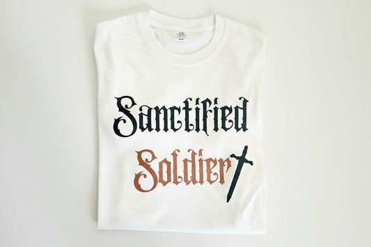 Sanctified Soldier White T-Shirt
